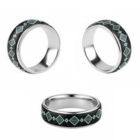 Teal Niho Taniwha Mix Poutama Classic Ring Unique Taniko Aotearoa LT01 - Polynesian Pride