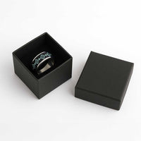 Teal Niho Taniwha Mix Poutama Classic Ring Unique Taniko Aotearoa LT01 - Polynesian Pride