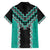 Teal Niho Taniwha Mix Poutama Family Matching Short Sleeve Bodycon Dress and Hawaiian Shirt Unique Taniko Aotearoa