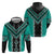 Teal Niho Taniwha Mix Poutama Hoodie Unique Taniko Aotearoa