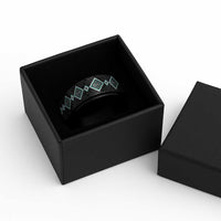 Teal Niho Taniwha Mix Poutama Spinner Ring Unique Taniko Aotearoa LT01 - Polynesian Pride