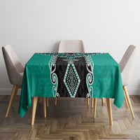 Teal Niho Taniwha Mix Poutama Tablecloth Unique Taniko Aotearoa LT01 - Polynesian Pride