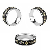 Yellow Niho Taniwha Mix Poutama Classic Ring Unique Taniko Aotearoa LT01 - Polynesian Pride