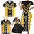 Yellow Niho Taniwha Mix Poutama Family Matching Short Sleeve Bodycon Dress and Hawaiian Shirt Unique Taniko Aotearoa