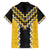 Yellow Niho Taniwha Mix Poutama Family Matching Short Sleeve Bodycon Dress and Hawaiian Shirt Unique Taniko Aotearoa