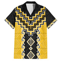 Yellow Niho Taniwha Mix Poutama Hawaiian Shirt Unique Taniko Aotearoa LT01 Yellow - Polynesian Pride