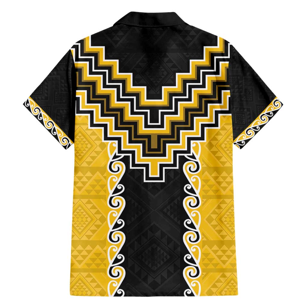 Yellow Niho Taniwha Mix Poutama Hawaiian Shirt Unique Taniko Aotearoa LT01 - Polynesian Pride