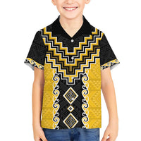 Yellow Niho Taniwha Mix Poutama Hawaiian Shirt Unique Taniko Aotearoa LT01 - Polynesian Pride