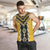 Yellow Niho Taniwha Mix Poutama Men Tank Top Unique Taniko Aotearoa