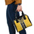 Yellow Niho Taniwha Mix Poutama Shoulder Handbag Unique Taniko Aotearoa