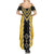 Yellow Niho Taniwha Mix Poutama Summer Maxi Dress Unique Taniko Aotearoa