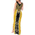 Yellow Niho Taniwha Mix Poutama Tank Maxi Dress Unique Taniko Aotearoa