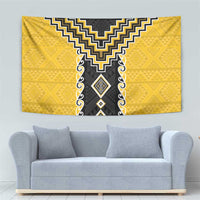 Yellow Niho Taniwha Mix Poutama Tapestry Unique Taniko Aotearoa LT01 - Polynesian Pride