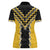 Yellow Niho Taniwha Mix Poutama Women Polo Shirt Unique Taniko Aotearoa