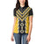 Yellow Niho Taniwha Mix Poutama Women Polo Shirt Unique Taniko Aotearoa