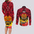 Papua New Guinea Couples Matching Long Sleeve Bodycon Dress and Long Sleeve Button Shirts Bird Of Paradise Mix Polynesian Pattern LT01 - Polynesian Pride