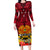 Papua New Guinea Long Sleeve Bodycon Dress Bird Of Paradise Mix Polynesian Pattern LT01 Long Dress Red - Polynesian Pride