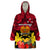 Papua New Guinea Wearable Blanket Hoodie Bird Of Paradise Mix Polynesian Pattern LT01 One Size Red - Polynesian Pride