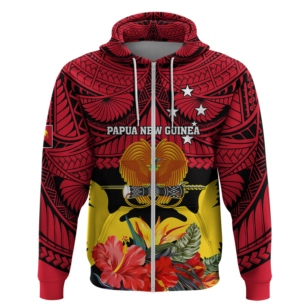 Personalised Papua New Guinea Hoodie Bird Of Paradise Mix Polynesian Pattern LT01 - Polynesian Pride