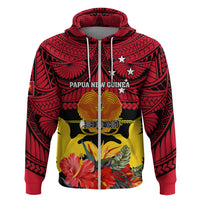 Personalised Papua New Guinea Hoodie Bird Of Paradise Mix Polynesian Pattern LT01 - Polynesian Pride