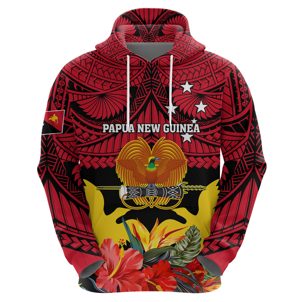 Personalised Papua New Guinea Hoodie Bird Of Paradise Mix Polynesian Pattern LT01 - Polynesian Pride