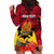 Personalised Papua New Guinea Hoodie Dress Bird Of Paradise Mix Polynesian Pattern LT01 - Polynesian Pride