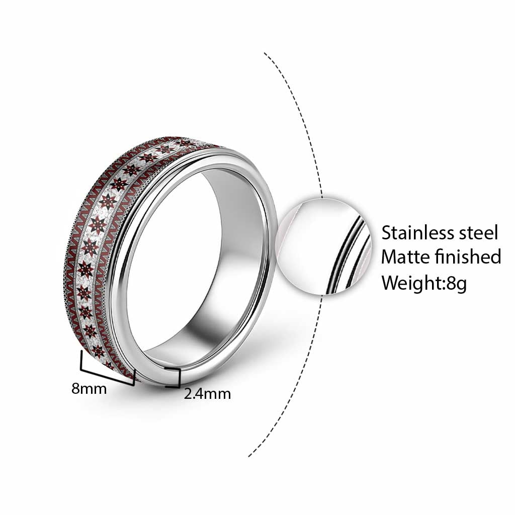Fijian Masi Pattern Special Classic Ring LT01 - Polynesian Pride