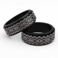 Aotearoa Brown Taniko Pattern Special Spinner Ring LT01 Black Brown - Polynesian Pride