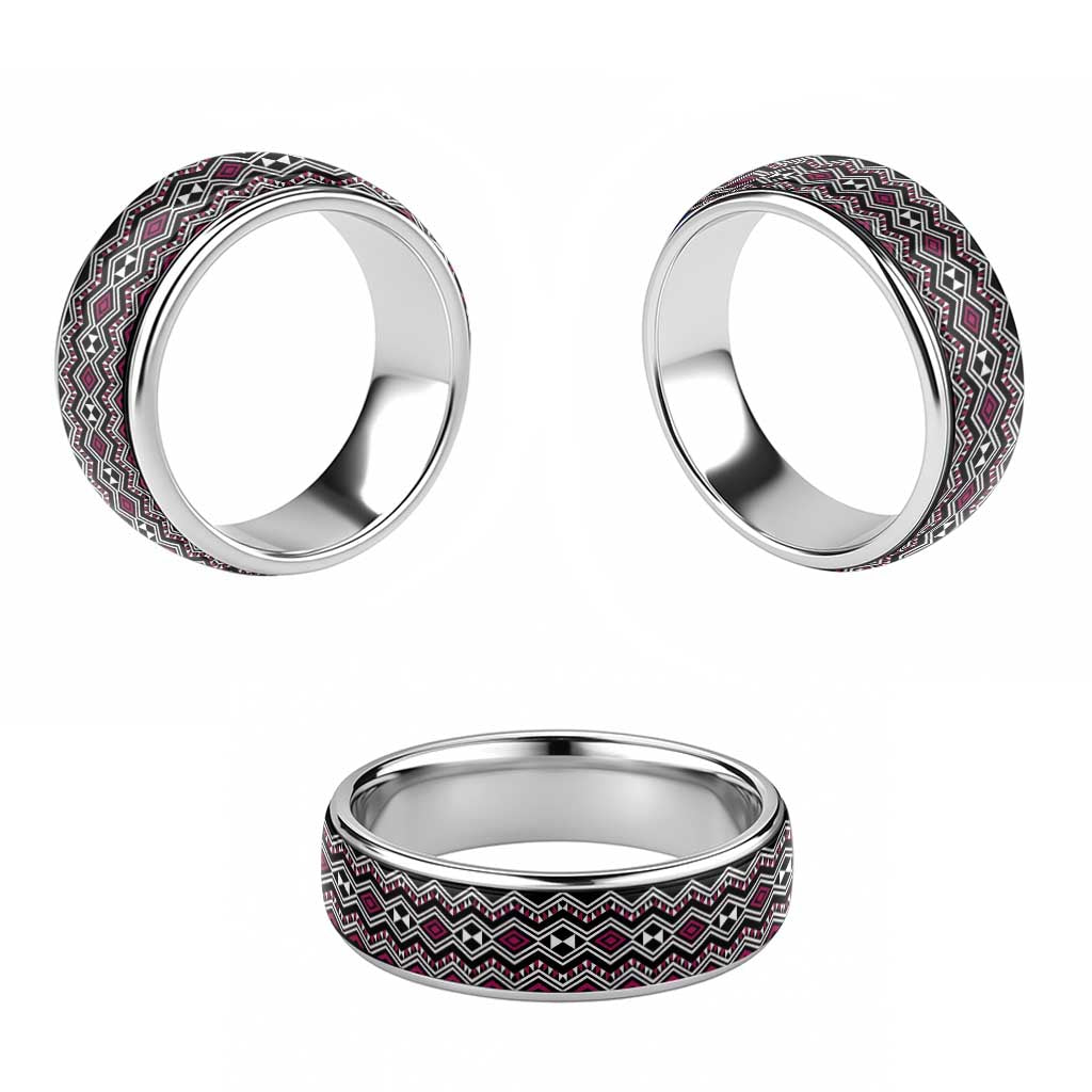 Aotearoa Pink Taniko Pattern Special Classic Ring LT01 - Polynesian Pride