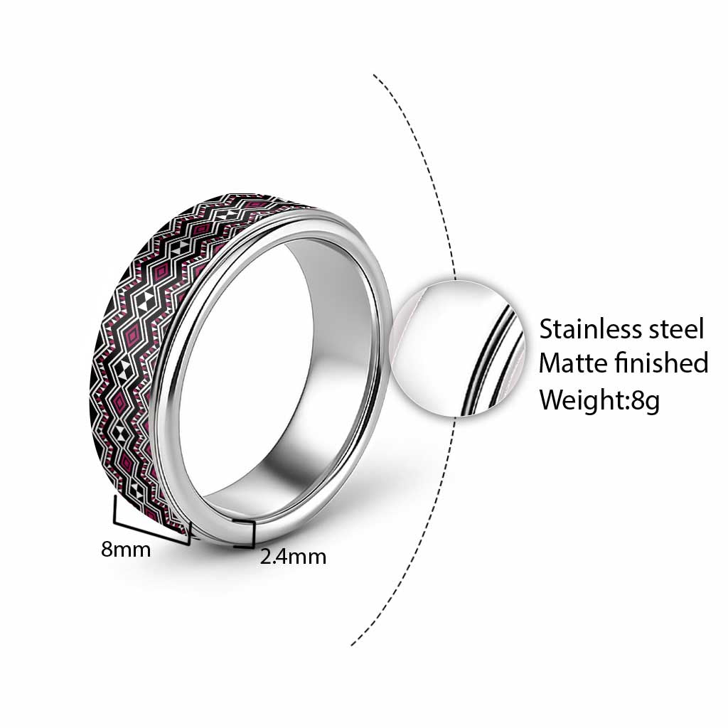 Aotearoa Pink Taniko Pattern Special Classic Ring LT01 - Polynesian Pride