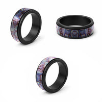 Purple Pastel Paua Shell Pattern Unique Spinner Ring LT01 - Polynesian Pride