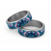 Turquoise Pink Paua Shell Pattern Unique Classic Ring LT01 Sliver Turquoise - Polynesian Pride