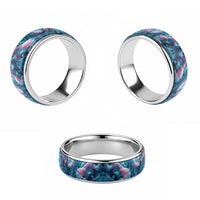 Turquoise Pink Paua Shell Pattern Unique Classic Ring LT01 - Polynesian Pride