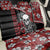 Hawaii Halloween Back Car Seat Cover Hibiscus Skull Kakau Pattern