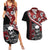 Hawaii Halloween Couples Matching Summer Maxi Dress and Hawaiian Shirt Hibiscus Skull Kakau Pattern LT01 Red - Polynesian Pride