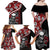 Hawaii Halloween Family Matching Off Shoulder Maxi Dress and Hawaiian Shirt Hibiscus Skull Kakau Pattern LT01 - Polynesian Pride