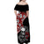 Hawaii Halloween Family Matching Off Shoulder Maxi Dress and Hawaiian Shirt Hibiscus Skull Kakau Pattern LT01 - Polynesian Pride