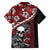 Hawaii Halloween Family Matching Puletasi Dress and Hawaiian Shirt Hibiscus Skull Kakau Pattern LT01 - Polynesian Pride