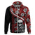 Hawaii Halloween Hoodie Hibiscus Skull Kakau Pattern LT01 Zip Hoodie Red - Polynesian Pride