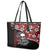 Hawaii Halloween Leather Tote Bag Hibiscus Skull Kakau Pattern LT01 - Polynesian Pride