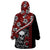 Hawaii Halloween Wearable Blanket Hoodie Hibiscus Skull Kakau Pattern LT01 - Polynesian Pride