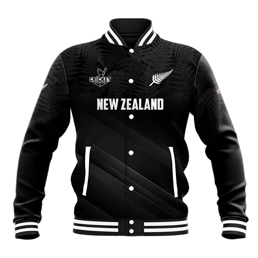 Custom New Zealand Cricket Baseball Jacket Aotearoa Black Cap Come On LT01 Unisex Black - Polynesian Pride
