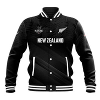 Custom New Zealand Cricket Baseball Jacket Aotearoa Black Cap Come On LT01 Unisex Black - Polynesian Pride