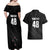 Custom New Zealand Cricket Couples Matching Off Shoulder Maxi Dress and Hawaiian Shirt Aotearoa Black Cap Come On