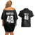 Custom New Zealand Cricket Couples Matching Off Shoulder Short Dress and Hawaiian Shirt Aotearoa Black Cap Come On