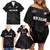 Custom New Zealand Cricket Family Matching Off Shoulder Short Dress and Hawaiian Shirt Aotearoa Black Cap Come On