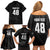 Custom New Zealand Cricket Family Matching Off Shoulder Short Dress and Hawaiian Shirt Aotearoa Black Cap Come On