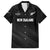 Custom New Zealand Cricket Family Matching Off Shoulder Short Dress and Hawaiian Shirt Aotearoa Black Cap Come On