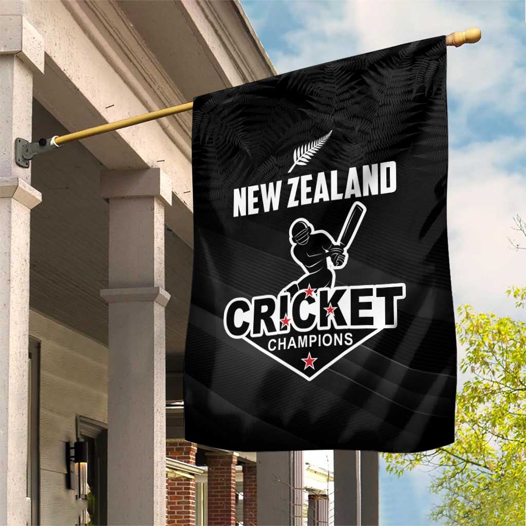New Zealand Cricket Garden Flag Aotearoa Black Cap Come On LT01 House Flag Black - Polynesian Pride