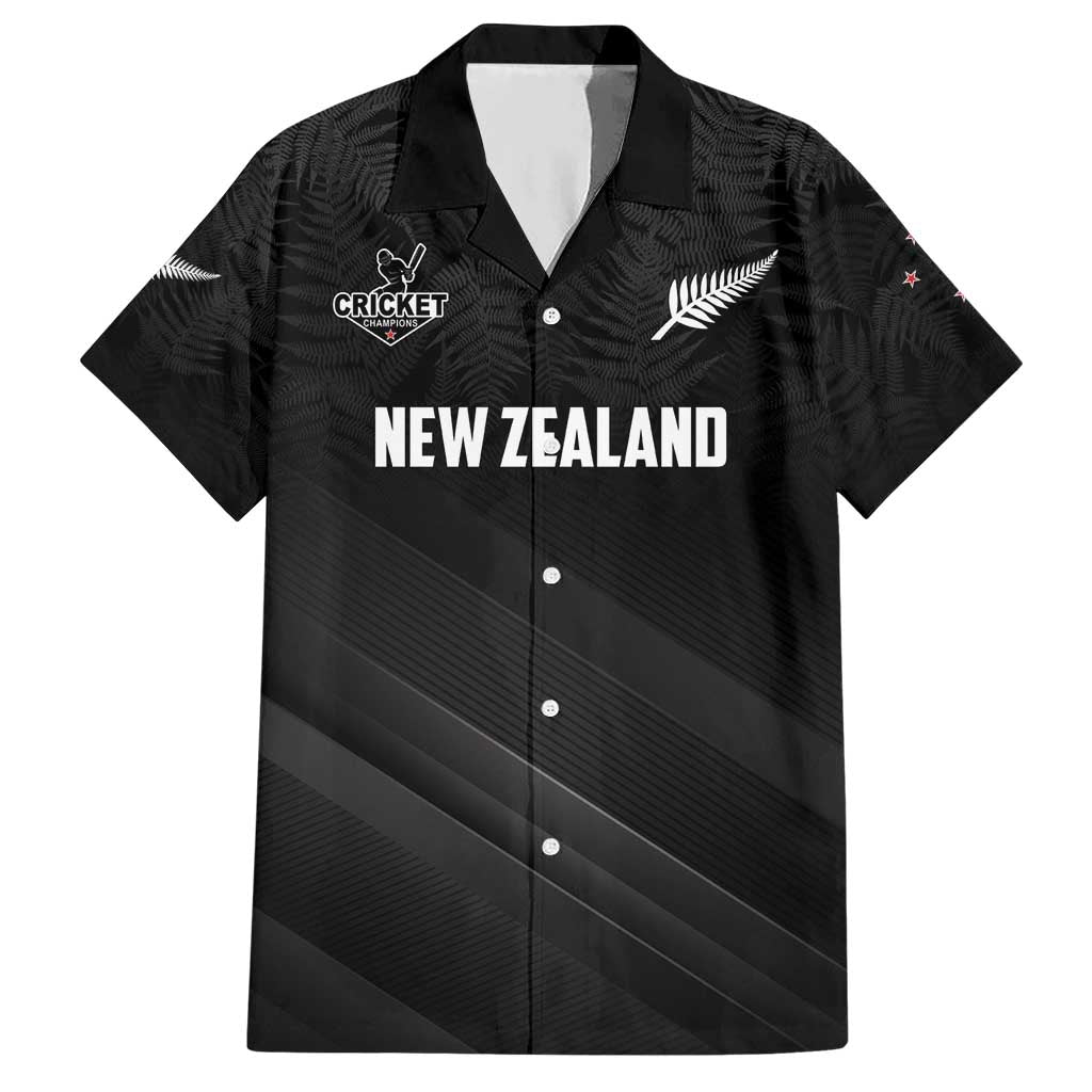 Custom New Zealand Cricket Hawaiian Shirt Aotearoa Black Cap Come On LT01 Black - Polynesian Pride